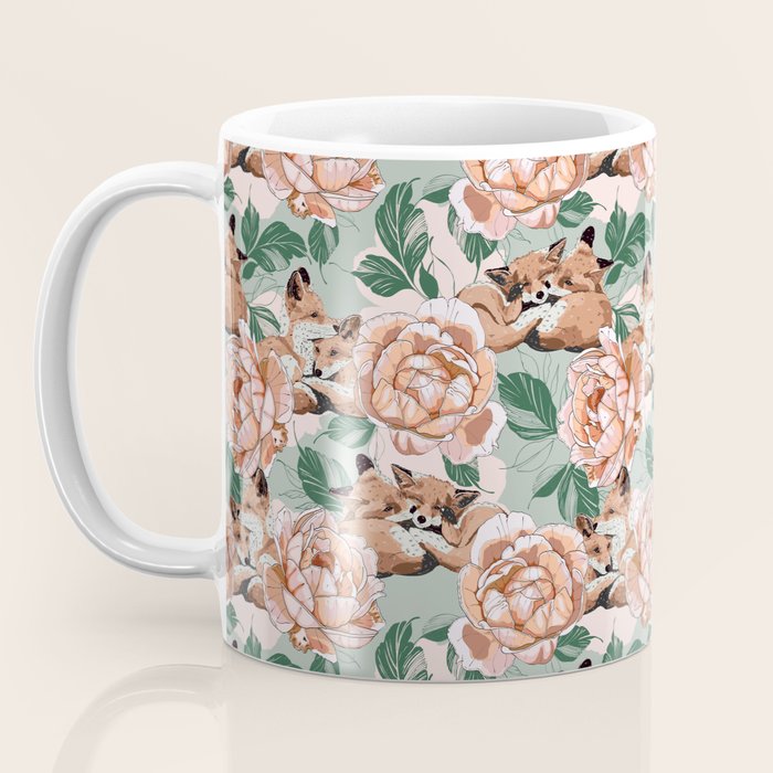 Red foxes in the rose bushes 24 Coffee Mug Gallery Image 3