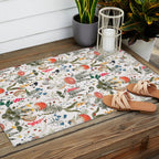 Watercolor Hand Drawn Mushroom Autumn Garden Outdoor Rug Gallery Image 2