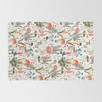 Watercolor Hand Drawn Mushroom Autumn Garden Rug Gallery Image 2