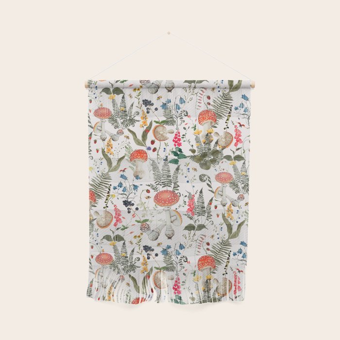 Watercolor Hand Drawn Mushroom Autumn Garden Wall Hanging Gallery Image 1