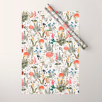 Watercolor Hand Drawn Mushroom Autumn Garden Wrapping Paper Gallery Image 1