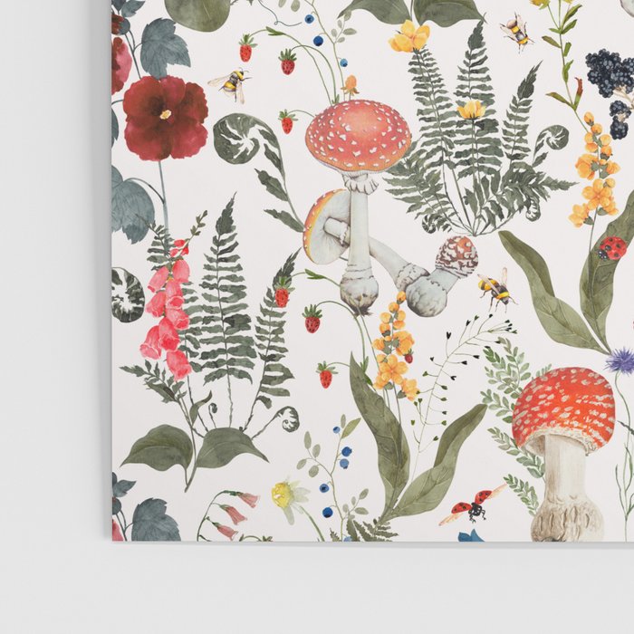 Watercolor Hand Drawn Mushroom Autumn Garden Poster Gallery Image 3