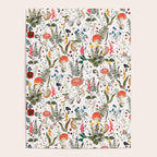 Watercolor Hand Drawn Mushroom Autumn Garden Poster Gallery Image 4