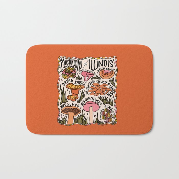 Mushrooms of Illinois Bath Mat Gallery Image 1