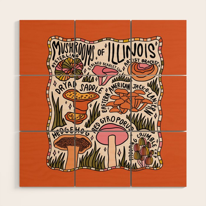 Mushrooms of Illinois Wood Wall Art Gallery Image 1