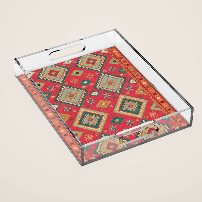 Moroccan Berber Kilim Pattern Acrylic Tray Gallery Image 1