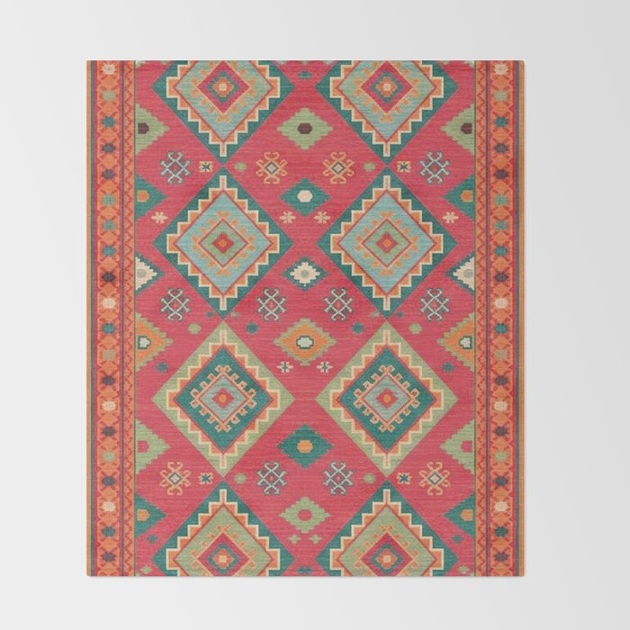 Moroccan Berber Kilim Pattern Throw Blanket Gallery Image 2