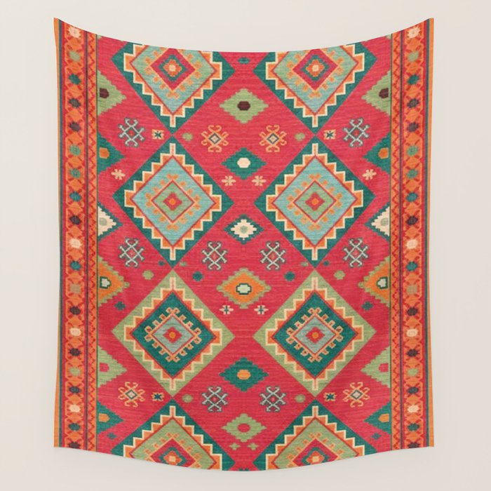 Moroccan Berber Kilim Pattern Wall Tapestry Gallery Image 1