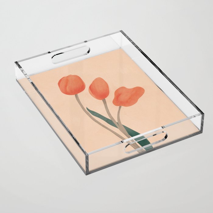 Orange Tulips Acrylic Tray Gallery Image 1