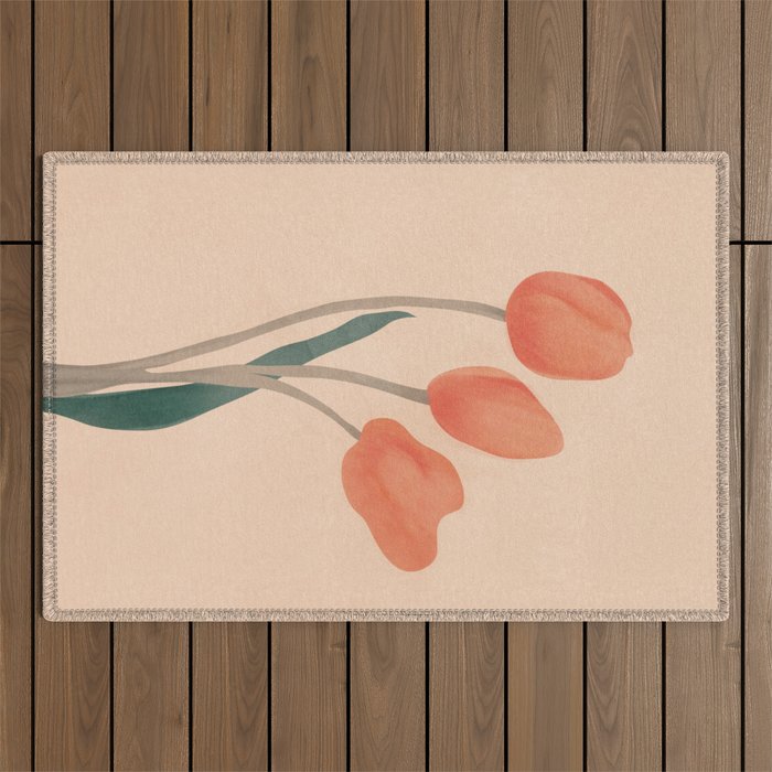 Orange Tulips Outdoor Rug Gallery Image 1
