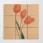 Orange Tulips Wood Wall Art Gallery Image 1