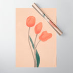 Orange Tulips Wrapping Paper Gallery Image 1