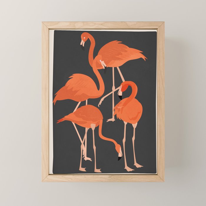 Graceful Flamingos 4 Mini Art Print Gallery Image 1