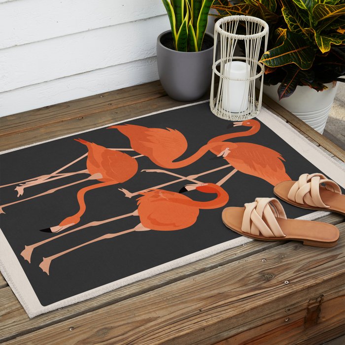 Graceful Flamingos 4 Outdoor Rug Gallery Image 2
