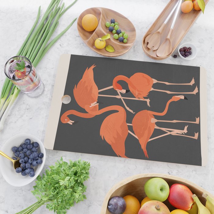 Graceful Flamingos 4 Cutting Board Gallery Image 2