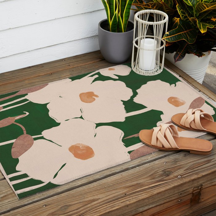 Abstract Flowers 9 Outdoor Rug Gallery Image 2