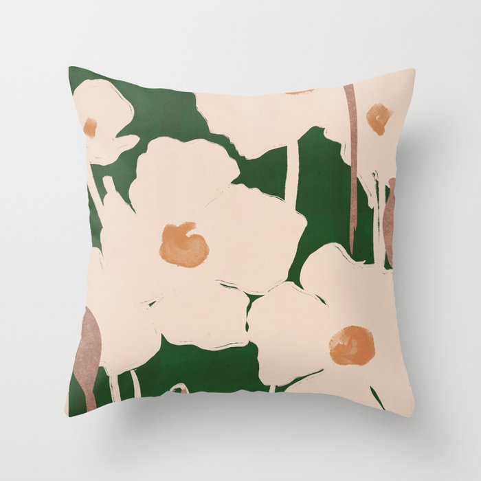 Abstract Flowers 9 Throw Pillow Gallery Image 1