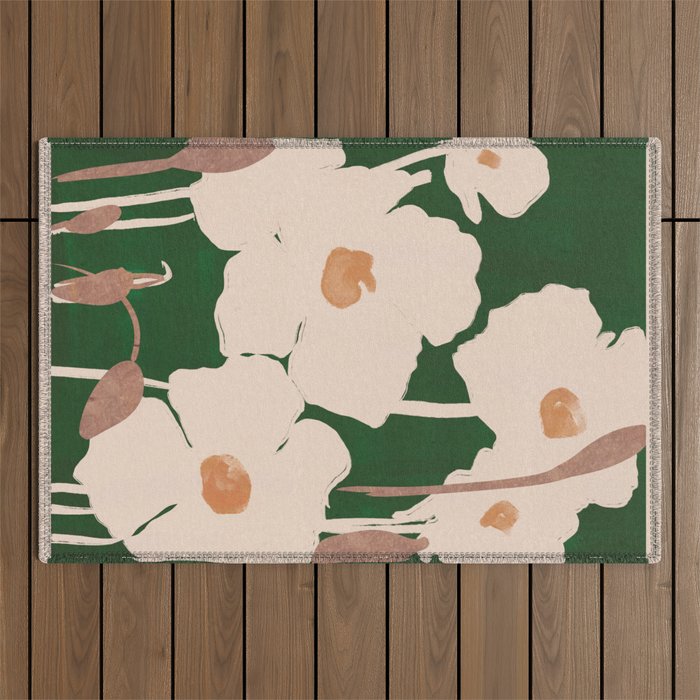 Abstract Flowers 9 Outdoor Rug Gallery Image 1
