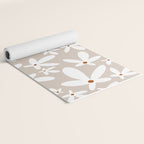 Quirky Florals in Beige, Terracotta and White Yoga Mat Gallery Image 2
