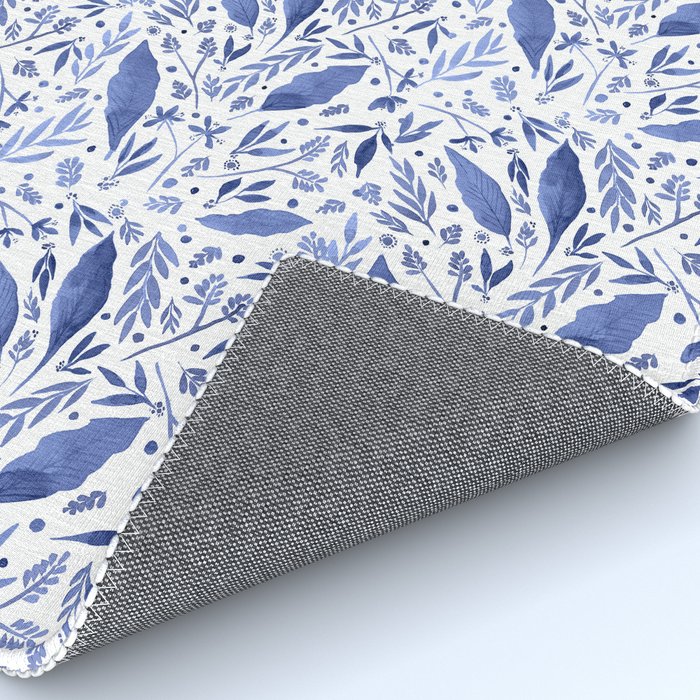 Delft Blue Floral Chinoiserie Foliage_Bloomartgallery Rug Gallery Image 4