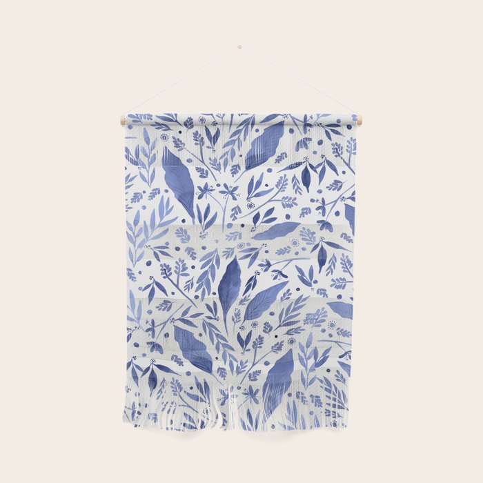 Delft Blue Floral Chinoiserie Foliage_Bloomartgallery Wall Hanging Gallery Image 1