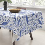 Delft Blue Floral Chinoiserie Foliage_Bloomartgallery Tablecloth Gallery Image 3