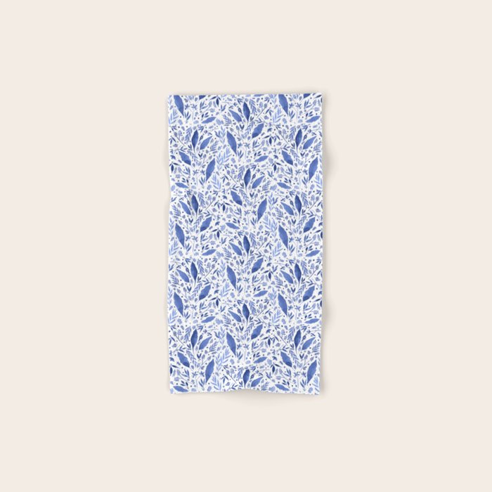 Delft Blue Floral Chinoiserie Foliage_Bloomartgallery Bath Towel Gallery Image 1