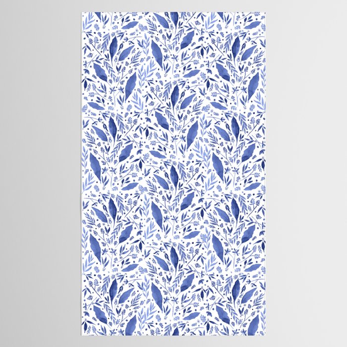 Delft Blue Floral Chinoiserie Foliage_Bloomartgallery Tablecloth Gallery Image 2