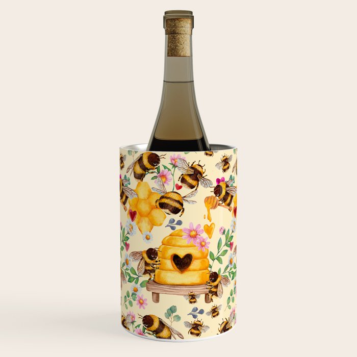 Bees with Flowers and Honey Wine Chiller Gallery Image 1