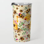 Bees with Flowers and Honey Travel Mug Gallery Image 3