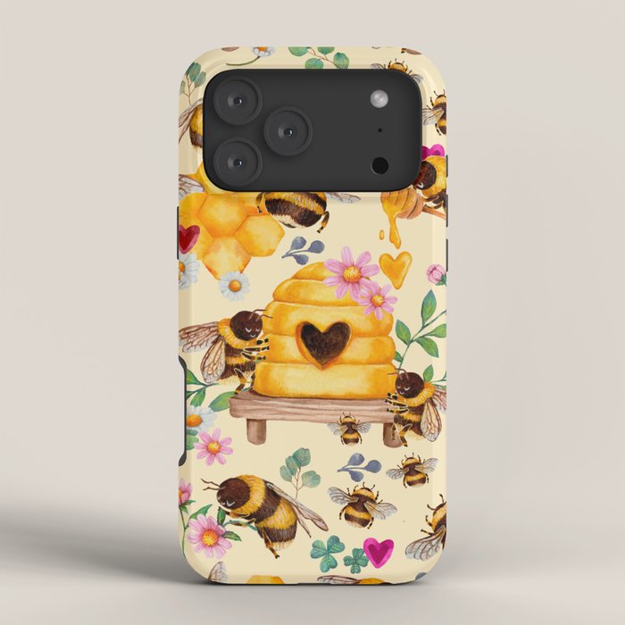 Bees with Flowers and Honey iPhone Case Gallery Image 4