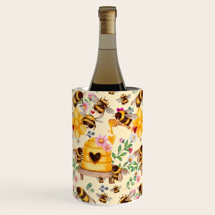 Bees with Flowers and Honey Wine Chiller Gallery Image 2