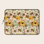 Bees with Flowers and Honey Laptop Sleeve Gallery Image 1