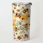 Bees with Flowers and Honey Travel Mug Gallery Image 2