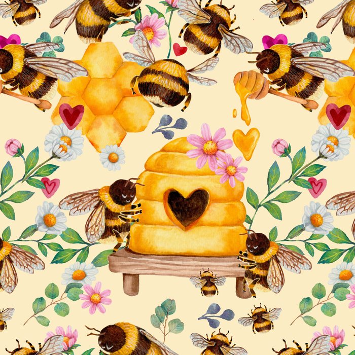 Bees with Flowers and Honey Coffee Mug Gallery Image 2