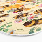 Bees with Flowers and Honey Bath Mat Gallery Image 3