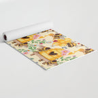 Bees with Flowers and Honey Yoga Mat Gallery Image 2