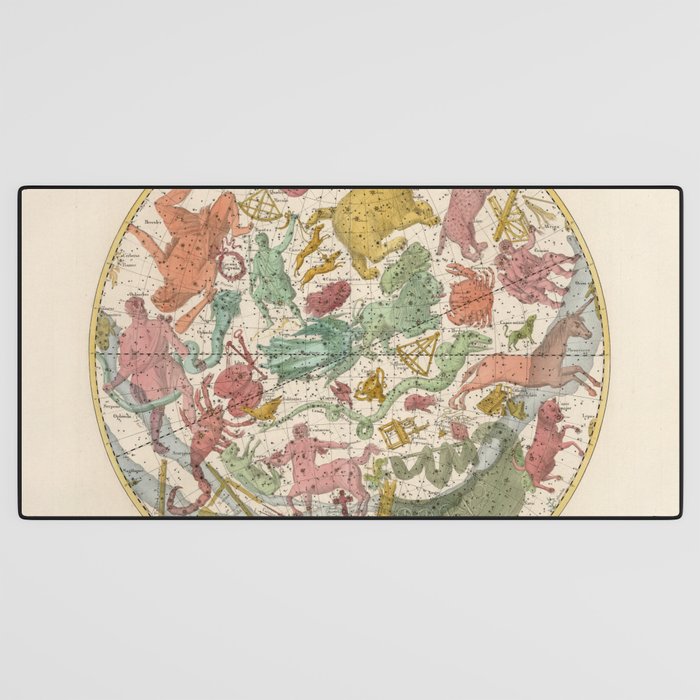 Libra Antique Astrology Zodiac Pictorial Map Desk Mat Gallery Image 3