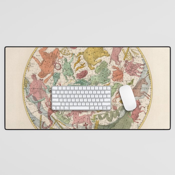 Libra Antique Astrology Zodiac Pictorial Map Desk Mat Gallery Image 1