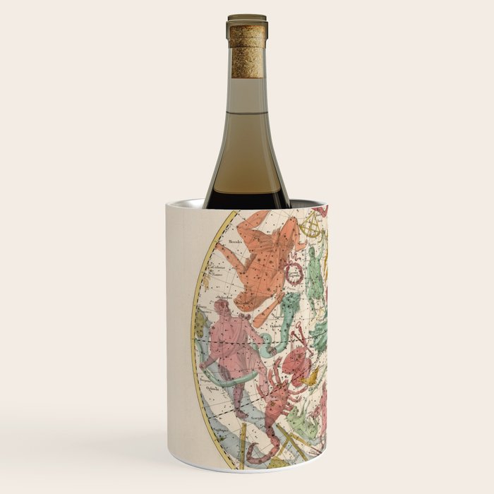 Libra Antique Astrology Zodiac Pictorial Map Wine Chiller Gallery Image 2