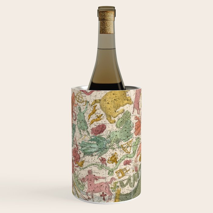 Libra Antique Astrology Zodiac Pictorial Map Wine Chiller Gallery Image 1