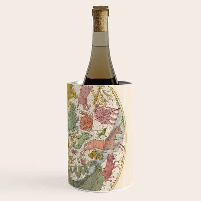 Libra Antique Astrology Zodiac Pictorial Map Wine Chiller Gallery Image 3