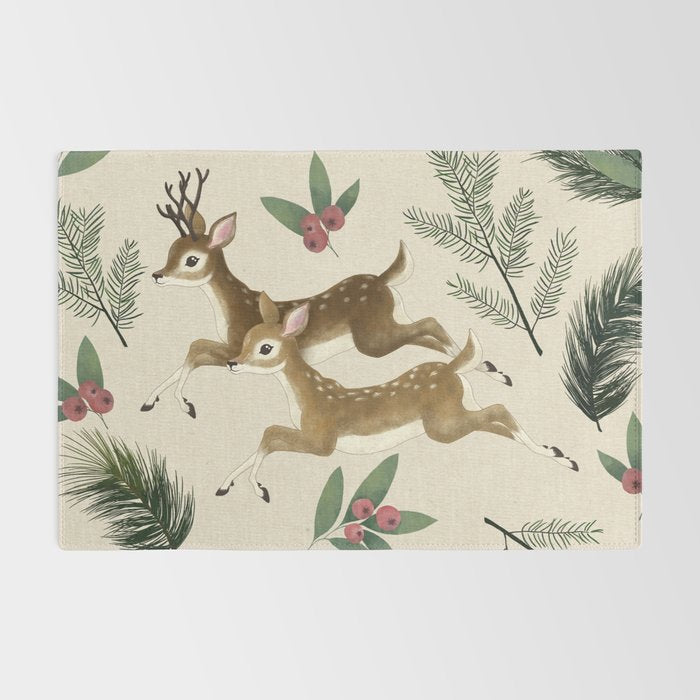 winter deer // repeat pattern Rug Gallery Image 2