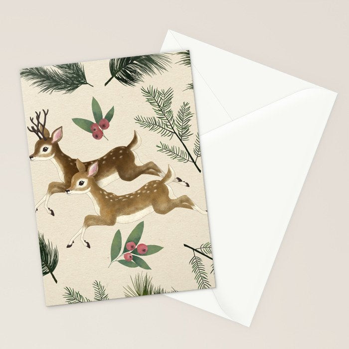 winter deer // repeat pattern Stationery Card Gallery Image 2