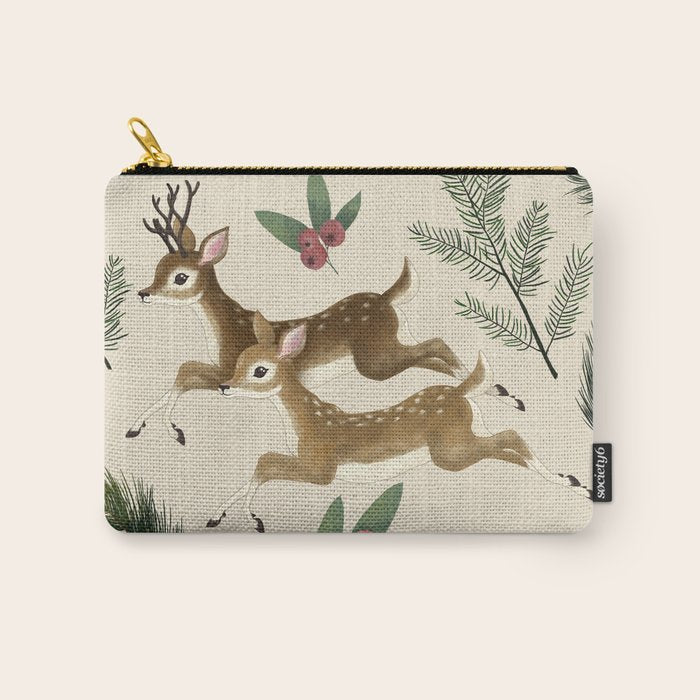 winter deer // repeat pattern Carry All Pouch Gallery Image 1