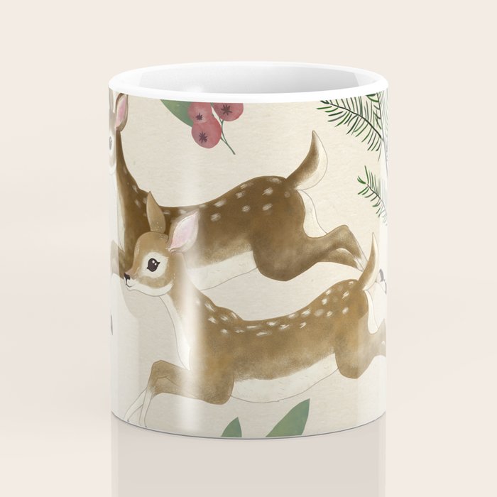 winter deer // repeat pattern Coffee Mug Gallery Image 4