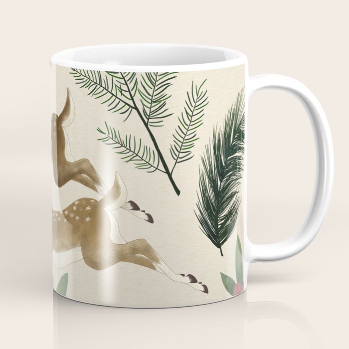 winter deer // repeat pattern Coffee Mug Gallery Image 1