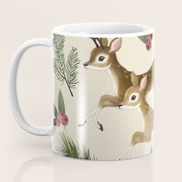 winter deer // repeat pattern Coffee Mug Gallery Image 3