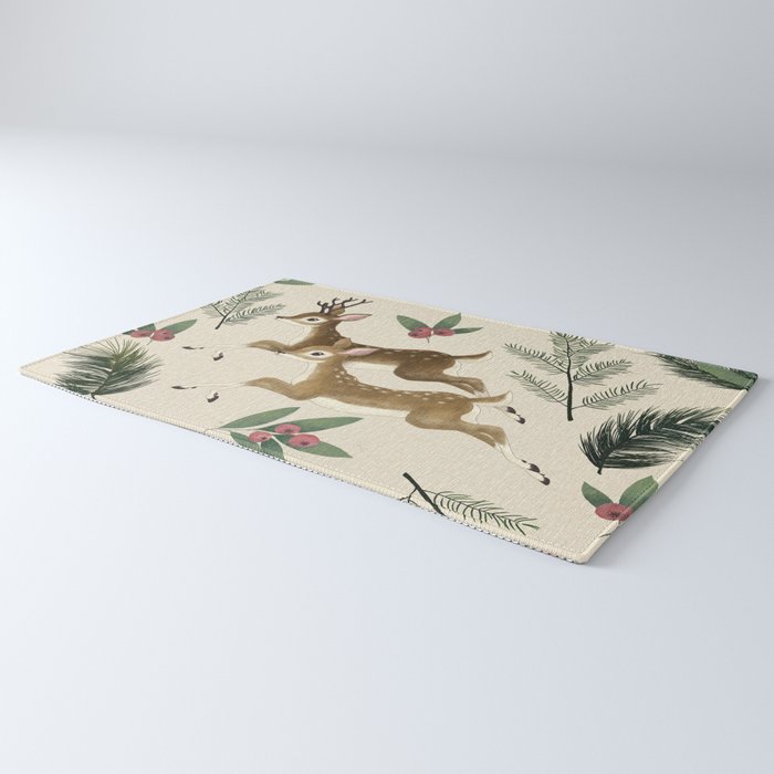 winter deer // repeat pattern Rug Gallery Image 3