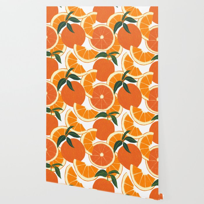 Orange Harvest - White Wallpaper Gallery Image 2
